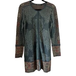 Peruvian Connection Baby Alpaca Silk Blend Longline Knit Cardigan Size S